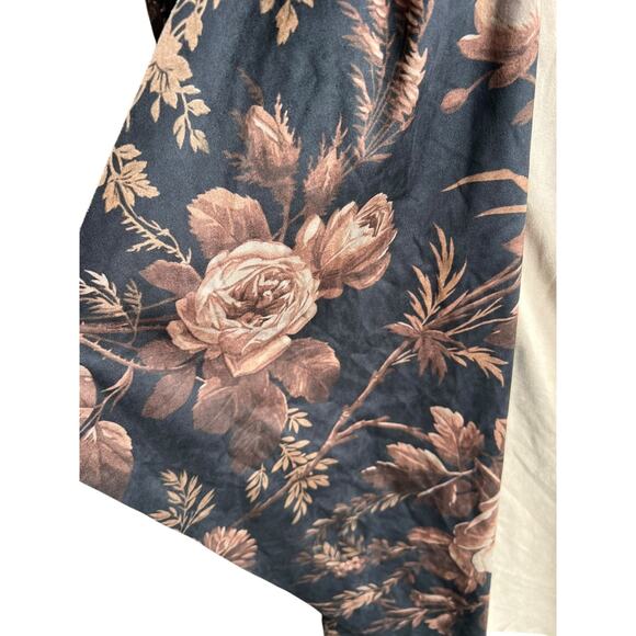 Soft Surroundings Shape Drape Faux Suede Jacket SMALL Floral Fall Brown NEW - Picture 6 of 12